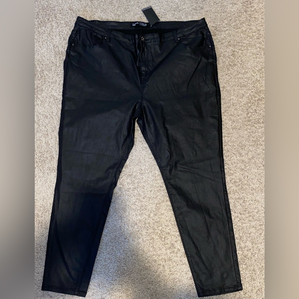 Simply be black coated skinny jeans NWT